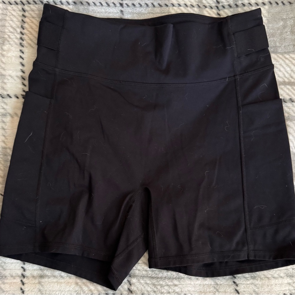 Fabletics Black Bike Shorts High Waist Performance